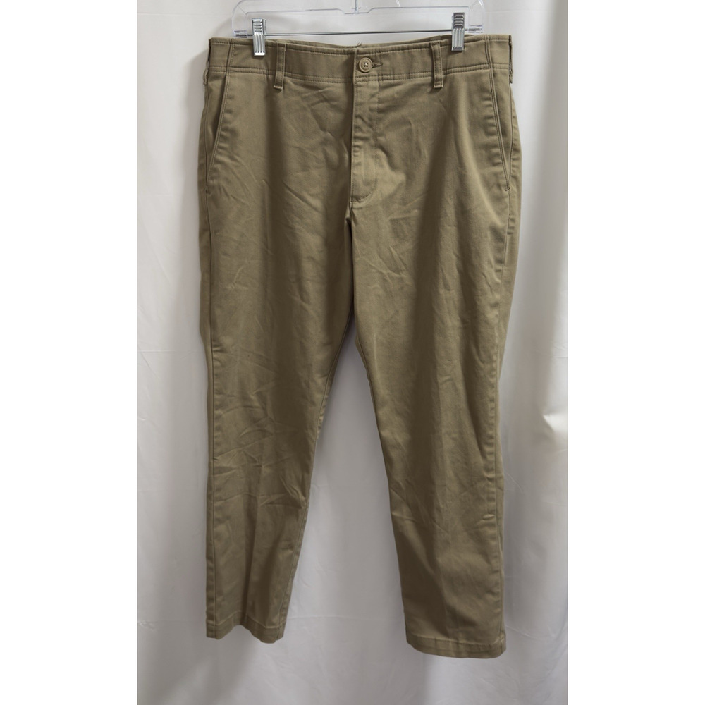 Lee Extreme Motion MVP Pants Mens 34x30 Khaki Relaxed Straight Leg